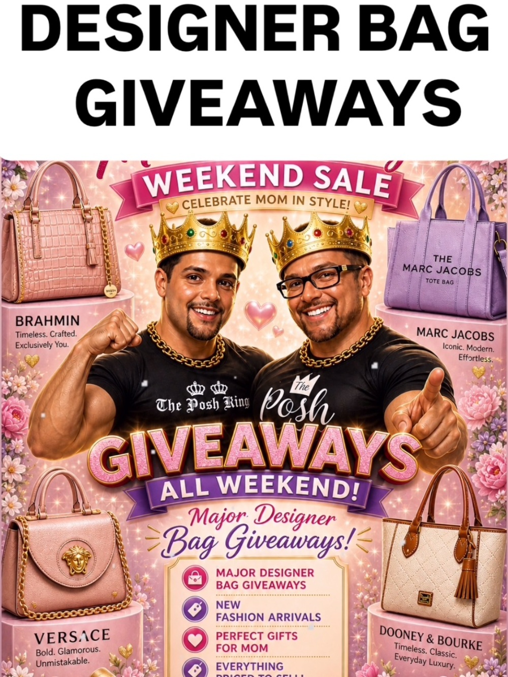 DESIGNER BAG GIVEAWAY, POL, EASEL, BRAHMIN, MARC JACOBS, VERSACE, TORY BURCH